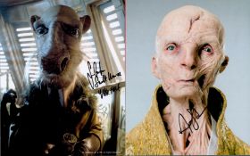 Star Wars collection 5 assorted signed colour photos includes Julian Glover and Phil Brown plus