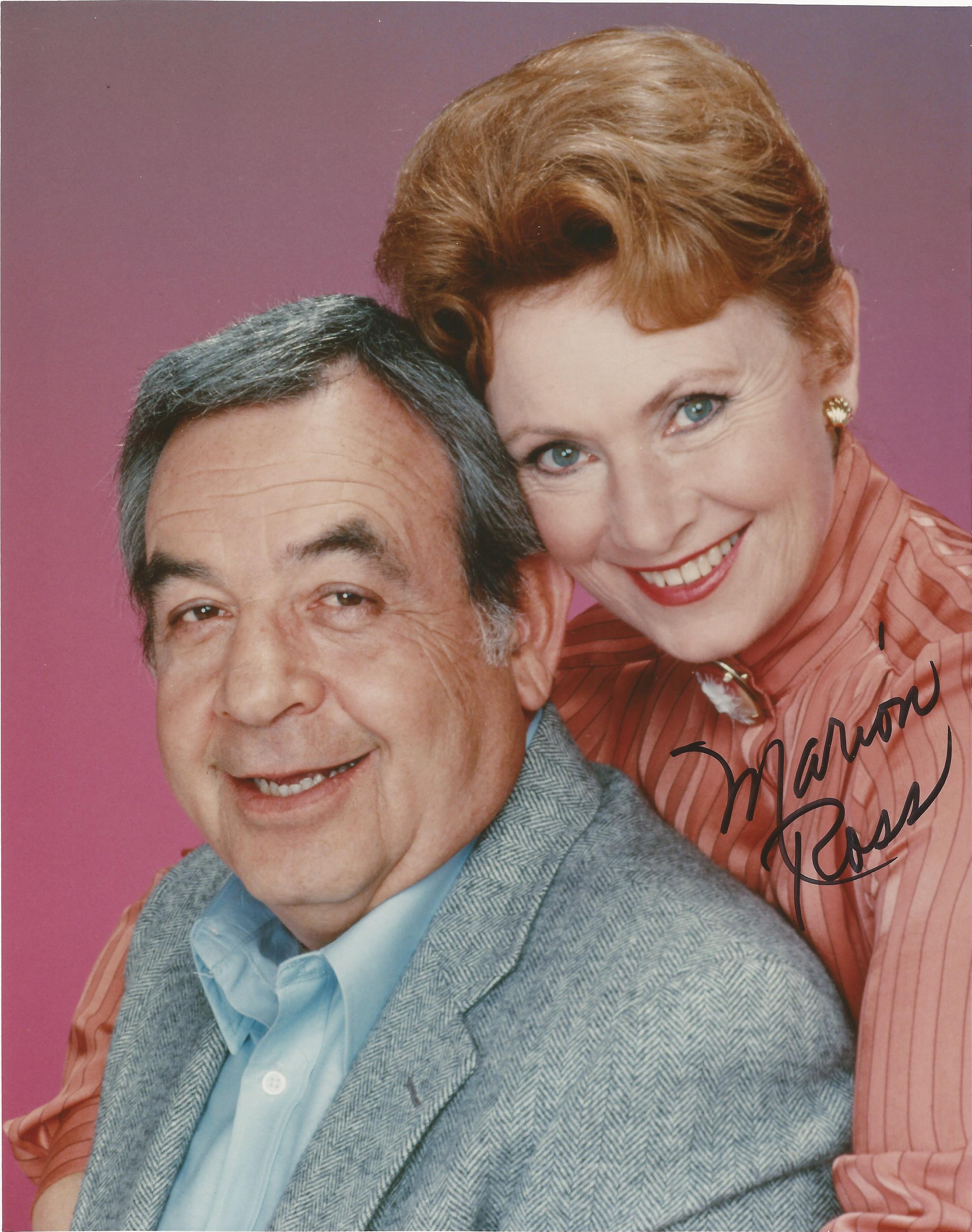 Actress Marion Ross signed 10x8 colour photo with her Happy Days co-star Tom Bosley. Marion Eileen