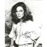 Actress Kathleen Turner signed 10x8 black and white photo from the 1984 action-adventure romantic