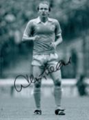 Dennis Tueart signed 8x6 Manchester City black and white photo. Dennis Tueart (born 27 November
