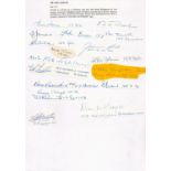 WW2 158 Squadron Signatures on A4 Paper Sheet 16 Signatures. Signatures include Alan Bryett, S