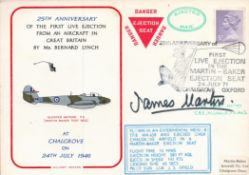 Sir James Martin CBE Signed 25th Anniversary of first Ejection from Aircraft FDC. Military Covers.