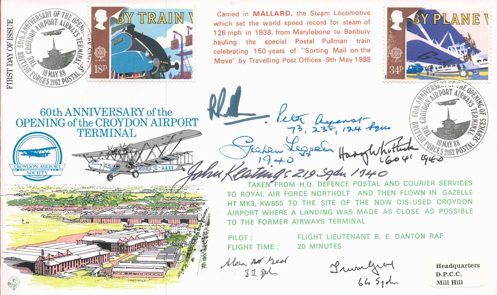 10 May 88 BFPS 2162 60th Anniversary of the Opening of the Croydon Airport Terminal with 34p