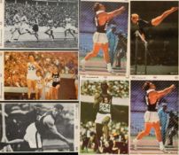 Collection of 7 ESSO Stickers of Famous Athletes with names including Vera Caslavska, Al Oerter, G