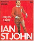 Ian St John Testimonial Vintage Programme Liverpool v Chelsea at Anfield. Good condition. All