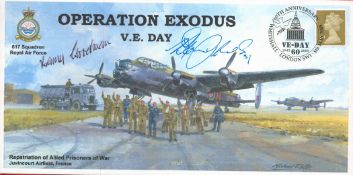 Operation Exodus VE Day by 617 Sqn Signed H Humphries Adjutant, L Benny Goodman Pilot 617 Sqn