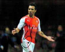 Santi Cazorla signed Arsenal 10x8 colour photo. Santiago Cazorla González born 13 December 1984)
