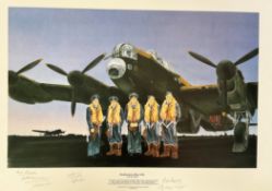 Peter Read Multi Signed colour 28x20 Print Titled Dambusters, May 1943. Handsigned in pencil by Bill