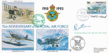 MRAF Sir M Beetham DFC AFC Tony Theobald cover artist signed 75th ann RAF cover. Good condition. All