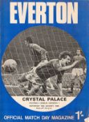 Vintage Programme Everton v Crystal Palace 16th August 1969. Good condition. All autographs come