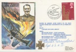 Kapitan Werner Vermehren Signed Capt William Leefe Robinson FDC. RAFM Ha 32. 11 November 1978