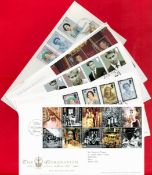 Collection of 10 Royal Covers. 1) Happy 90th Birthday to HM Queen Mother with 3 Stamps and 2 First