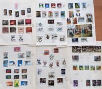 Australia Stamps, 8 x Album Pages with 125 used Australia Stamps most are in Groups or Sets, one