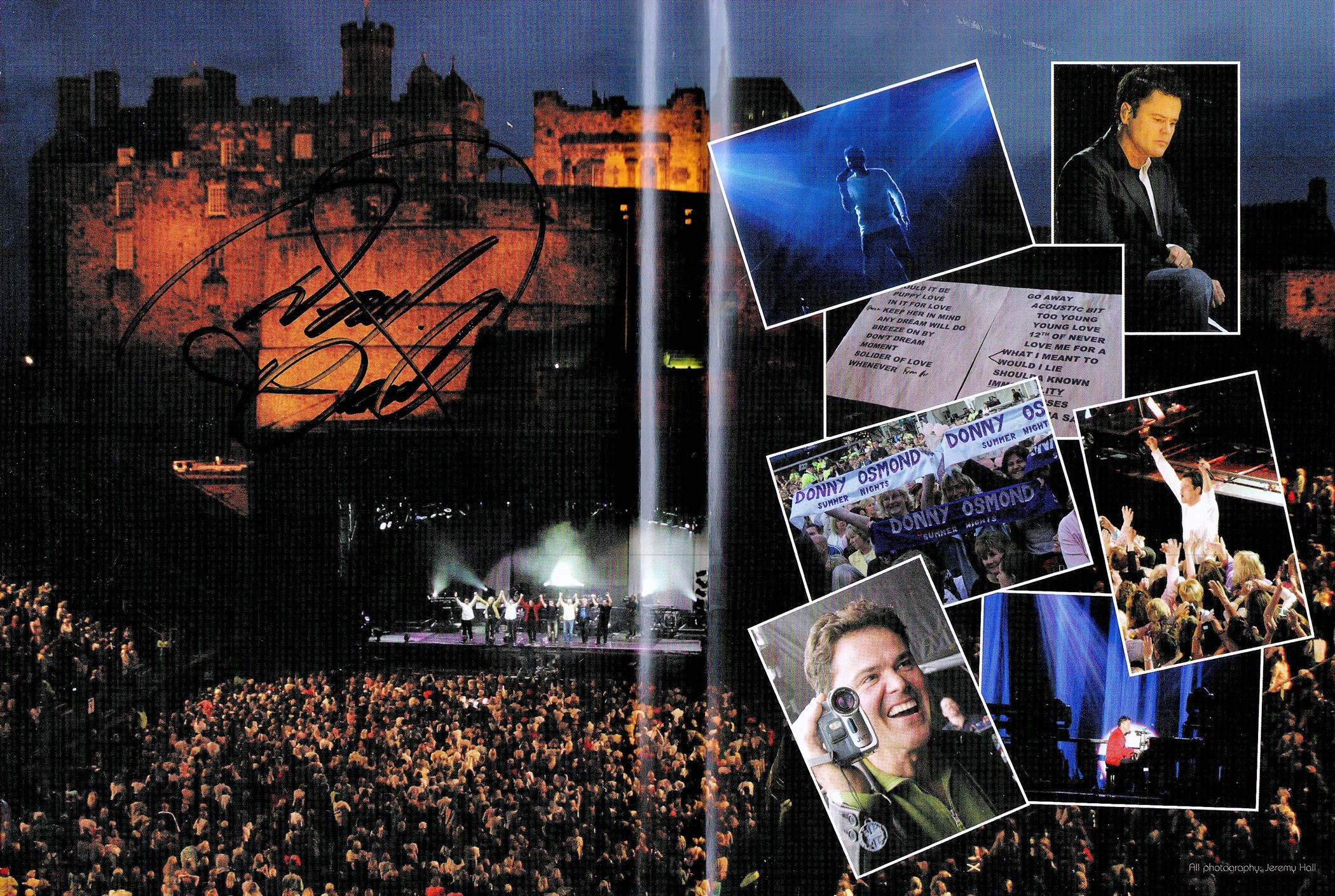 Donny Osmond Handsigned Music DVD Sleeve with Case Titled Live at Edinburgh Castle. Signed in