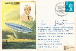 Lord Ventry Signed Sir Barnes Wallis FDC. RAFM HA 6. Also signed by Sqdn Ldr M Baker. 6 1/2p Stamp
