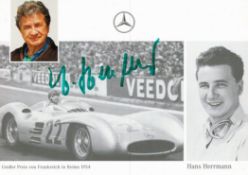 Hans Hermann Signed Formula One Driver Promo Photo. Good condition. All autographs come with a