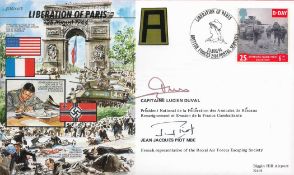 WW2. Liberation Of Paris on 25th August 1944 FDC (JS 50/44/9) signed by French Pilots Capitaine