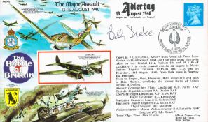 WW2 Ace Billy Drake Signed, The Major Assault 13-15 August 1940 Battle of Britain FDC. Flown in a