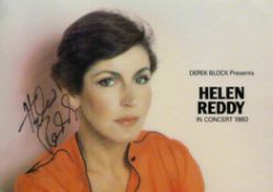 Helen Reddy Singer Signed 6x8 Concert Brochure. Good condition. All autographs come with a