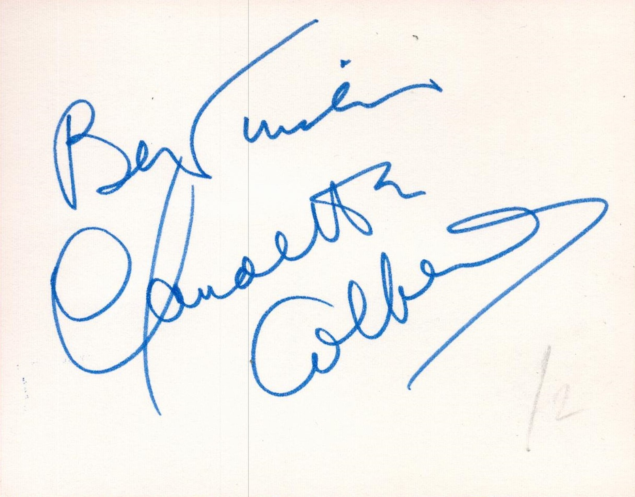 Claudette Colbert signed 4x3 album page. Claudette Colbert ( born Emilie Claudette Chauchoin;