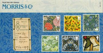 Morris and Co Royal Mail Mint Stamps. 6 1st Class Stamps in pack- William Morris 1884, Philip Webb