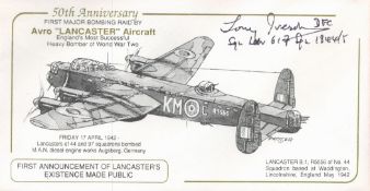 50th Anniv 1st Major Bombing Raid Lancaster Signed Tony Iveson 617 Sqn and 616 Sqn Battle of
