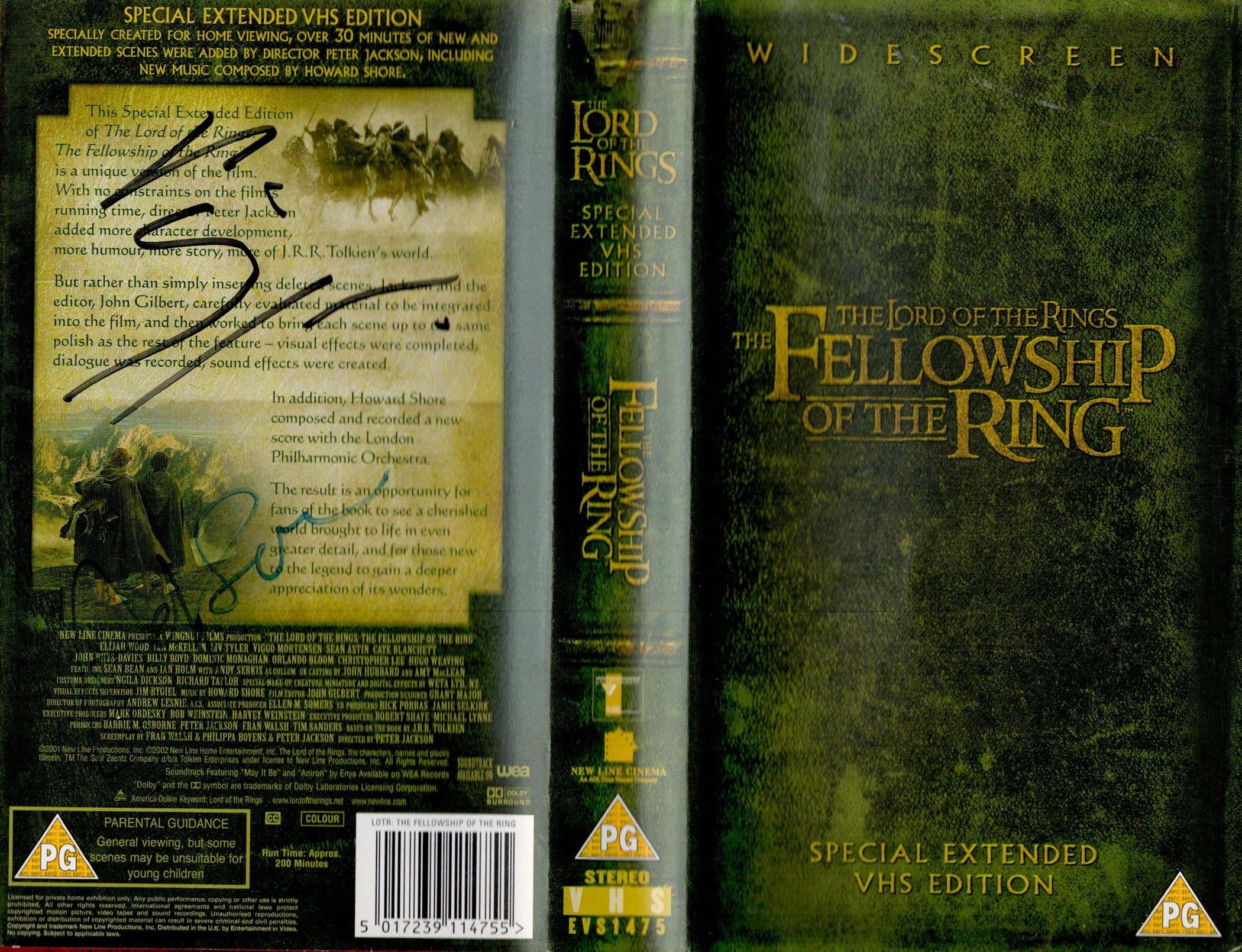 Lord Of The Rings VHS in Case titled The Lord of The rings-Fellowship Of The Rings Multi Signed by