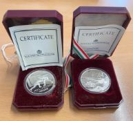 2x Pelé 1996 Olympics Hungarian Silver Coins Presented To Pele At 1996 Olympics In Atlanta. Each