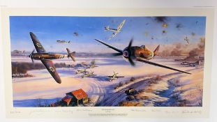 Nicolas Trudgian Multi Signed colour 22x38 Print Titled Operation Bodenplatte. Limited Edition 20/