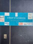 Stamp stockbook containing majority British Stamps, with few pages of rest of the world stamps. Some