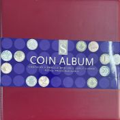 Coin Album with over 100 different Silver and Bronze coins from different countries including India,