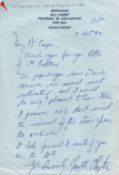 WW2 Air Marshall Gareth Clayton DFC hand written letter to author Alan Cooper regarding a meeting.