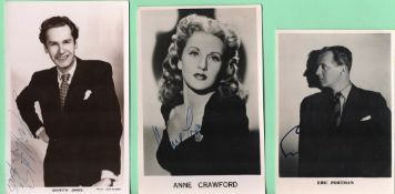 Anne Crawford, Griffith Jones, Eric Portman vintage signed 6x4 black and white photos. Good
