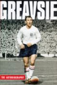 Jimmy Greaves Handsigned Book Titled Greavsie an Autobiography. Signed 3 times, 1) inside dust-