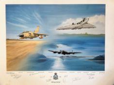 RAF Hawker Hurricane MK1 Multi Signed Colour 16x12 Print. Handsigned by Billy Drake, Peter Hairs,