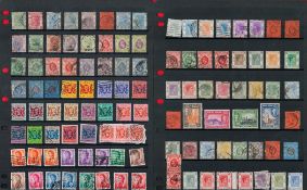 Hong Kong used Stamps on Prinz Cards / Stockcards approx 400 Stamps on 9 Cards with Hong Kong Stamps