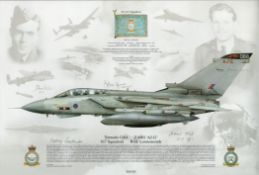 Multi Signed 617 Squadron Tornado GR4 ZA601 AJ-G Colour 17x11. 5 Inch Print. Handsigned in pencil by