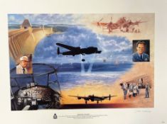 Artist John Young Signed Colour 27x20 Print Titled Operation Chastise. Artist Signed in pencil. An