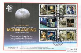Apollo 11 FDC 40 Anniversary of the Moonlanding July 20th 1969-2009. No 105. 5 Isle of Man Moon