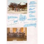 WW2 170 Squadron Signatures on A4 paper Sheet with 2 colour photos, Signatures include Basil