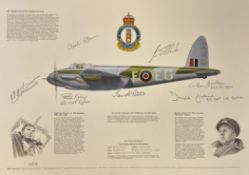 M A Kinnear Multi Signed colour 16x12 Print titled 487 Squadron Royal New Zealand Air Force. Limited