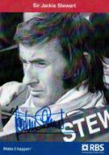 Sir Jackie Stewart F1 Racing Driver Signed Promo Photo. Good condition. All autographs come with a