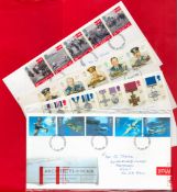 Collection of 7 Envelopes with Stamps. 36 Stamps in Total. 2 packs of Royal Air Force Royal Mail