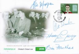 Busby Babes multi signed Munich FDC signature include Kenny Morgans, Albert Scanlon, Harry Gregg and