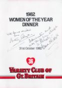 Women of the Year 1982 multiple signed programme. Signed to front by Anthony Quayle, Anna Neagle,