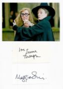 Harry Potter, Emma Thompson and Maggie Smith signature piece featuring a 8x5 colour photograph