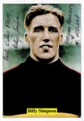 Billy Simpson signed 6x4 colour post card photo. William J. Simpson (12 December 1929 - 27 January
