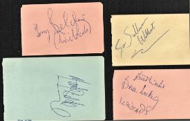 Marty Wilde and Wildcats signed on four vintage autograph album pages. Good condition. All