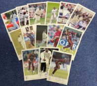West Indies collection 14 signed 6x4 colour photo cards from players past and present signature