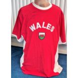 Football John Hartson signed Wales retro Football shirt. Good condition. All autographs come with